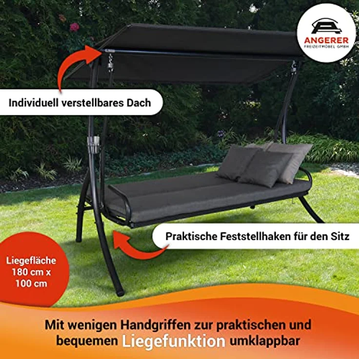 Angerer Hollywoodschaukel Elegance Smart denim – Bild 5