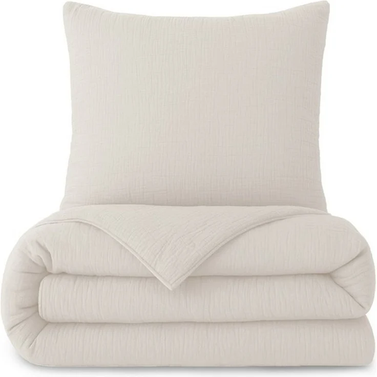Laynenburg Bettwäsche Musselin aus 100% Baumwolle in 135x200 oder 155x220 cm, atmungsaktiv & bügelfrei – 3 lagig mit Reißverschluss & Haltebändern – Bild 4