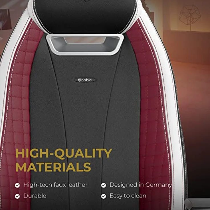 noblechairs LEGEND Gaming Stuhl, ergonomischer Bürostuhl mit PU-Kunstlederbezug in Schwarz/Weißen/Roten Farbkombinationen, bis 150 kg belastbar, Kaltschaumpolsterung, 60-mm-Rollen für alle Bodenarten – Bild 4