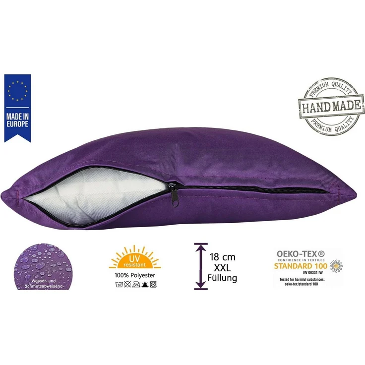 JACK Dekokissen 30x50cm Outdoor Lounge Kissen inkl. XXL Füllung, starke Füllung, strapazierfähig, wasserabweisend, In- und Outdoor – Bild 2