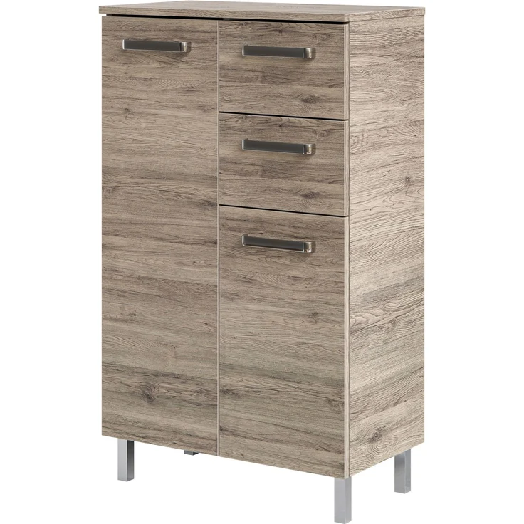 Pelipal Badmöbel-Set Quickset 313, Sanremo Eiche - Waschbeckenunterschrank, Spiegelschrank, Hochschrank, Hängeschrank, Unterschrank – Bild 8