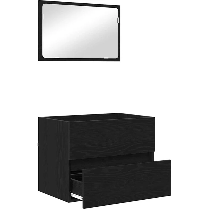 vidaXL Badezimmermöbel-Set mit Schubladen 2 pcs Schwarz Eichen-Optik 875434 – Bild 5
