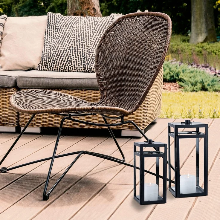 Marrakesch Orient & Mediterran Interior Kerzenlaterne 2er Set Skandinavisches Design Balkon Windlicht Gartenlaterne Edvin (2 St), 2er Set – Bild 5