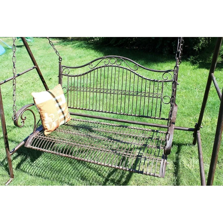 DanDiBo Hollywoodschaukel 2 Sitzer Metall Antik Gartenschaukel 082505 Schaukelbank Schmiedeeisen Bank Outdoor Wetterfest – Bild 6