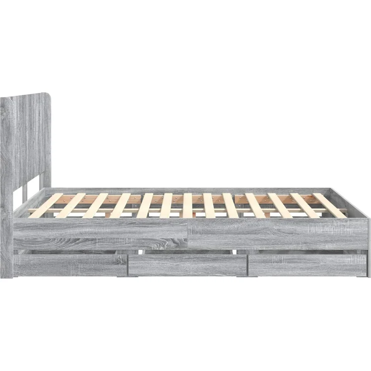 vidaXL Bettgestell mit Stauraum und Kopfteil Sonoma-Grau 160 x 200 cm 3413934 – Bild 7