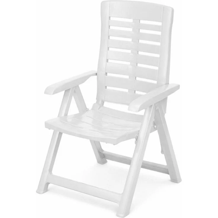 Koopman Gartenstuhl Hochlehner Kunststoff Klappstuhl 108x59x56cm Weiß 2er Set (2 St), 2 Personen, Wetterfest, Klappbar, Outdoor, Robust – Bild 3