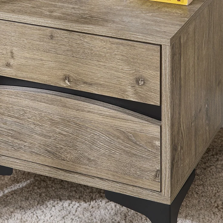 SoBuy FBT165-N Nachttisch, Spanplatte, Melamin, Hellbraun, 40 x 47 x 40 cm – Bild 9