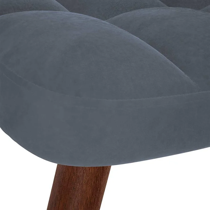 vidaXL Schaukelstuhl mit Hocker Dunkelgrau Samt 4016844 – Bild 7