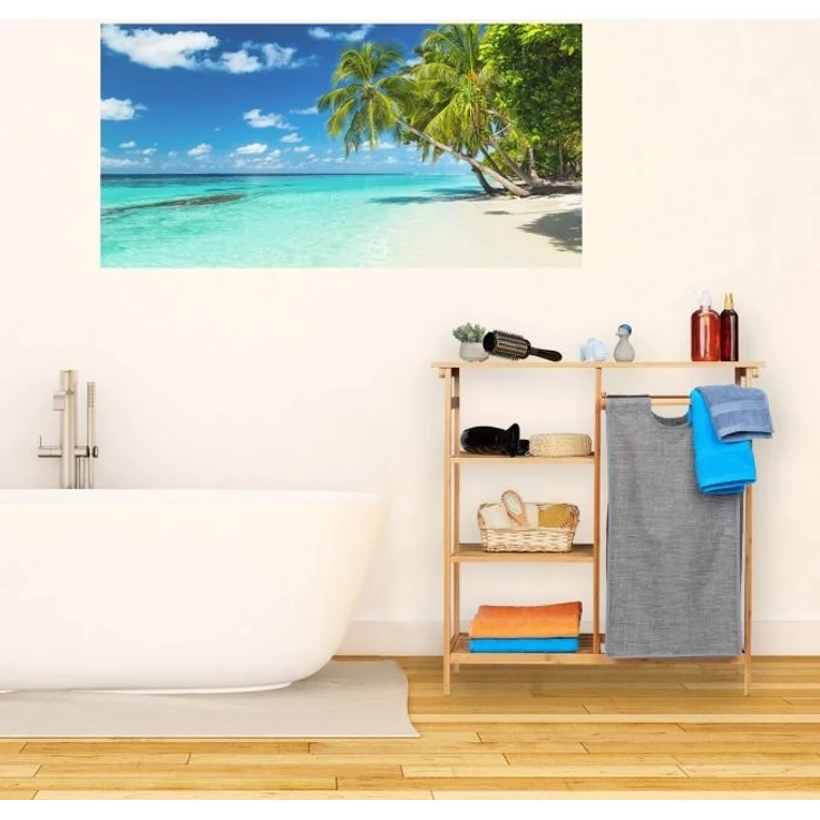 Bambus Badregal mit Wäschekorb – Bild 2