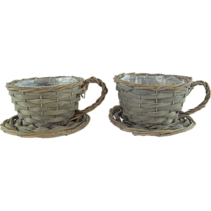 2er Set Natürliche Pflanztasse ca. 11 cm - Gartendekoration – Bild 2