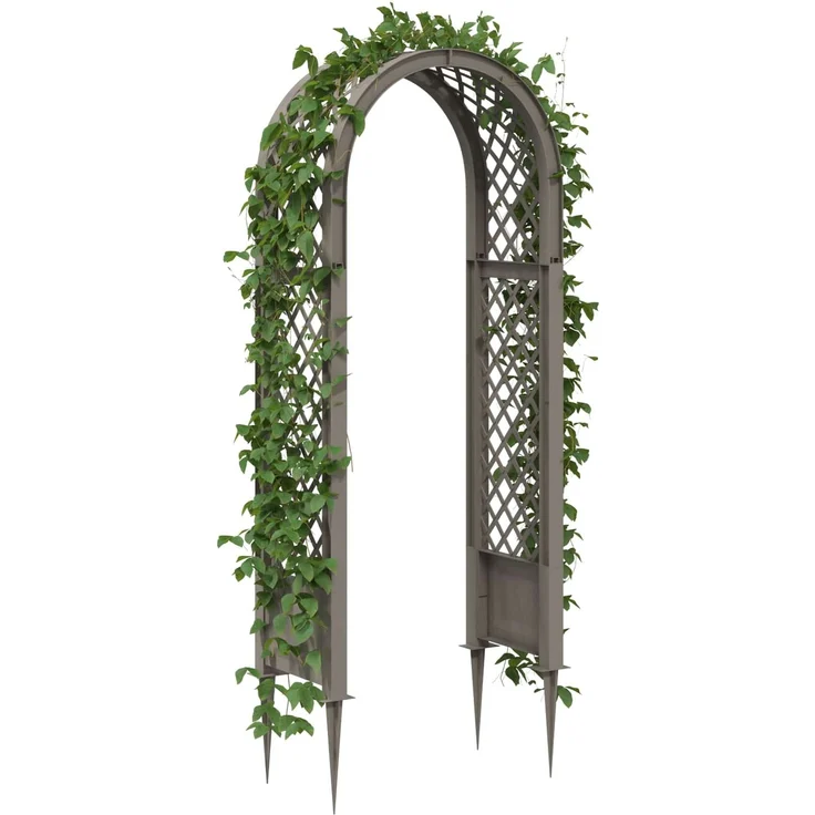 vidaXL Rosenbogen mit Spitzen Grau 97 x 43 x 218 cm PP 42041738 – Bild 2