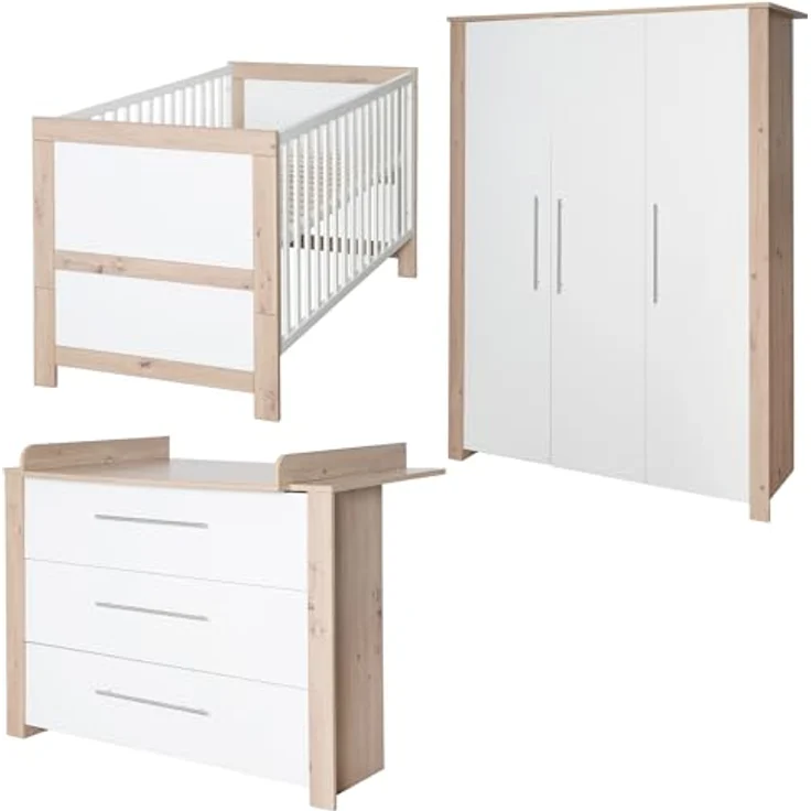 roba Kinderzimmerset 'Malo' - 3-teilig - inkl. Kinderbett 70 x 140 cm - Weiß / Natur – Bild 33