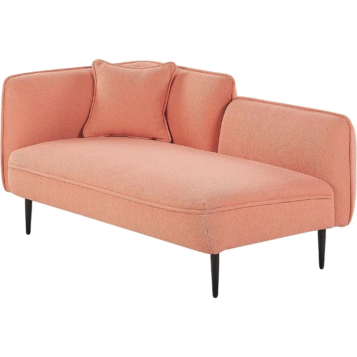 Chaiselongue Bouclé pfirsichrosa linksseitig CHEVANNES – Bild 5