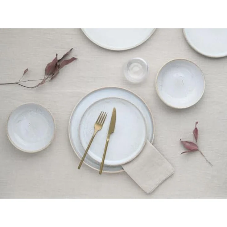 Creatable Tafelservice Uno Vintage, 12-teiliges Geschirrset aus Keramik in offwhite/Grauweiß, stapelbar und lebensmittelecht – Bild 3