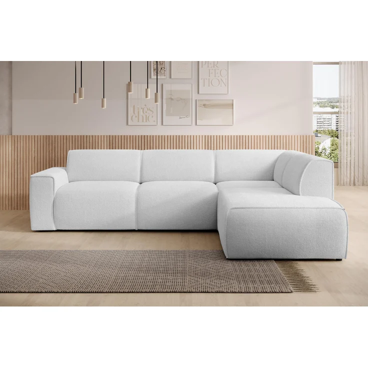 AX LIVING Couch Sofa L Form Didim L Perlweiß 292 stilvoll & bequem R – Bild 2