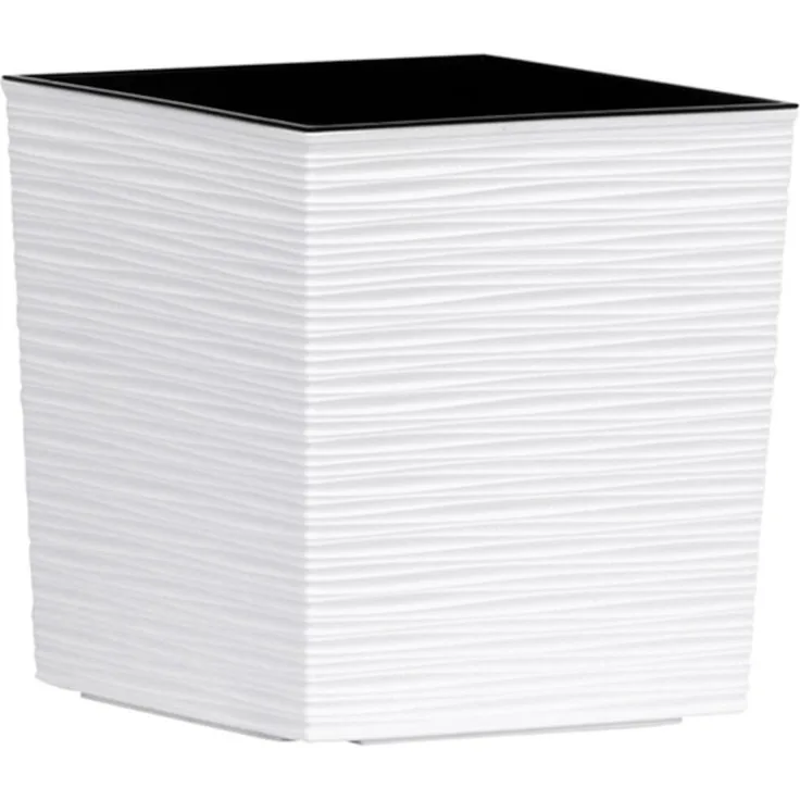 Siena Garden Pflanzgefäße Nizza GROOVE weiß groove 25x25x26 cm