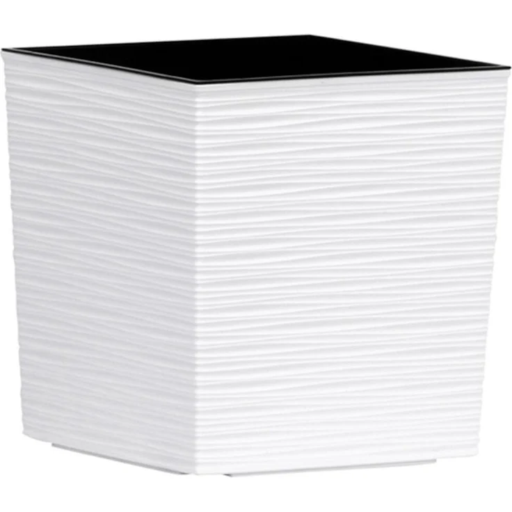 Siena Garden Pflanzgefäße Nizza GROOVE weiß groove 25x25x26 cm – Bild 1