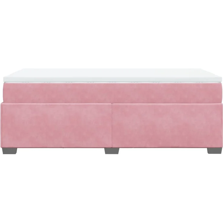 vidaXL Boxspringbett mit Matratze Rosa 90x200 cm Samt 3285262 – Bild 8