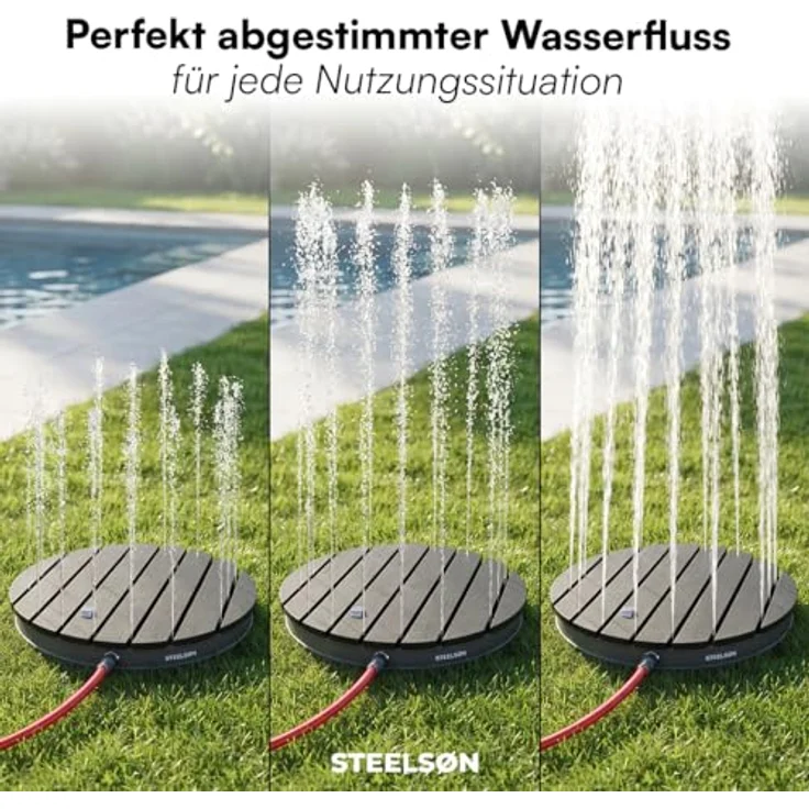 STEELSØN 'Samaya' Bodendusche rund, Gartendusche anthrazit/grau, Campingdusche wetterfest, Saunadusche, Fontänenhöhe bis zu 4m, inkl. Fußrad – Bild 5