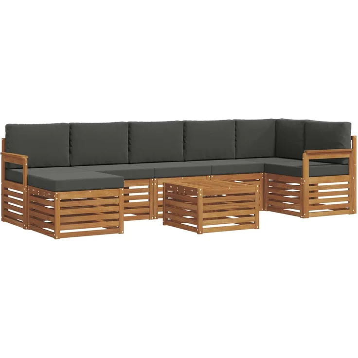 vidaXL Outdoor-Sofagarnitur 8 stk. 8-Sitzer Natur und Anthrazit 3375197 – Bild 2
