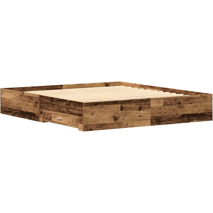 vidaXL Bettrahmen mit Schubladen Altholz 180 x 200 cm Holzwerkstoff 3333960 – Bild 7