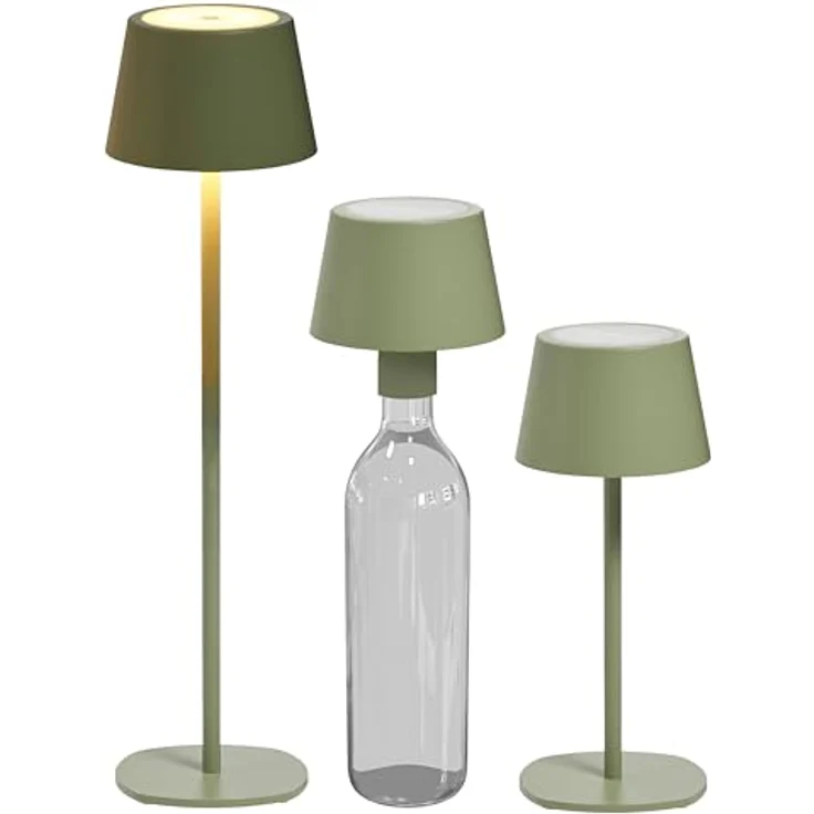 Northpoint LED Tischleuchte LED Akku Tischlampe Flaschenleuchte 3in1 45cm warmweiß – Bild 2
