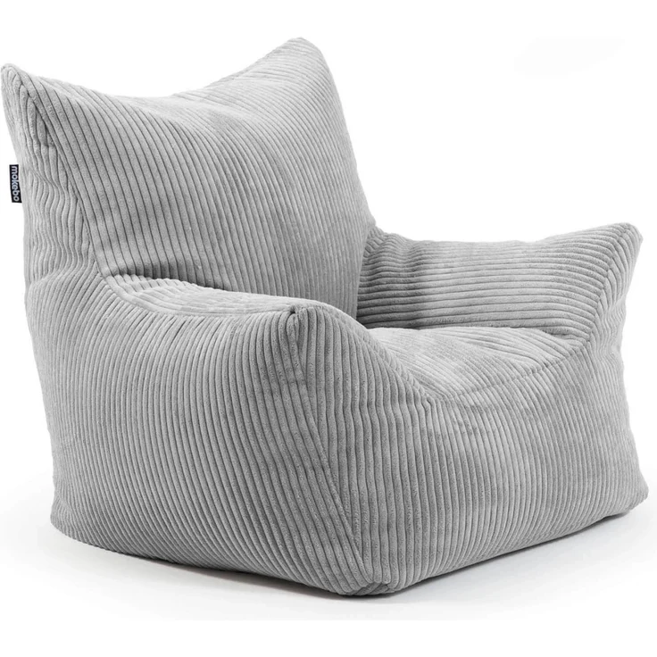 mokebo Kindersessel Der Pausenheld, ergonomischer Kindersitzsack aus Cord für Kinder von 2-6 Jahren, grau