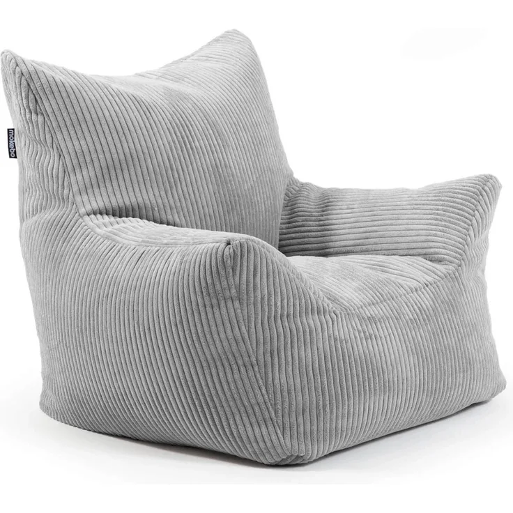 mokebo Kindersessel Der Pausenheld, ergonomischer Kindersitzsack aus Cord für Kinder von 2-6 Jahren, grau