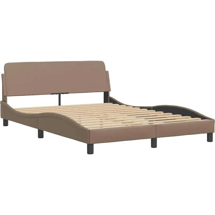 Einzelbettgestell Design für Erwachsene ohne Matratze Cappuccino-Braun 120x200 cm Kunstleder d4231e – Bild 7