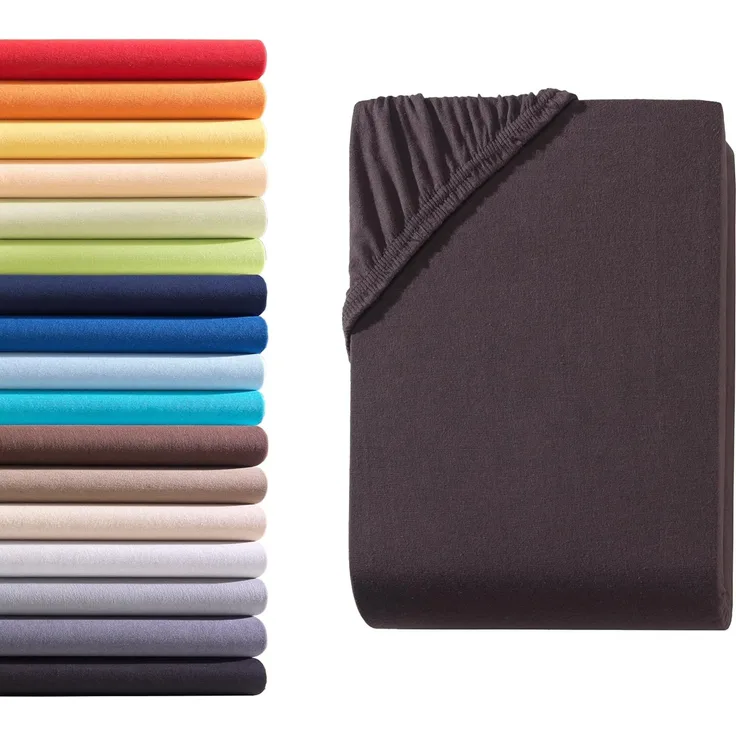 Hometex Premium Textiles Spannbettlaken Jersey Spannbettlaken 100% Baumwolle, Jersey, Gummizug: Rundumgummizug, Premium-Jersey Matratzenhöhe bis 23 cm