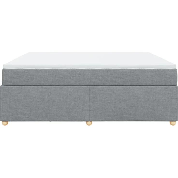 vidaXL Boxspringbett mit Matratze Hellgrau 200x200 cm Stoff 3285401 – Bild 8