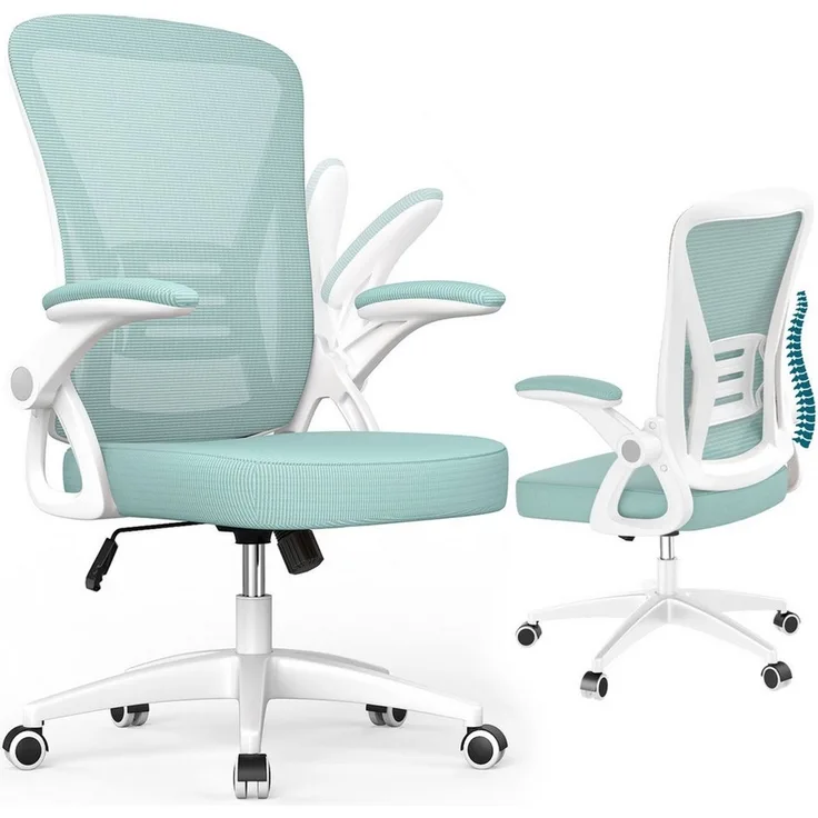 ZAISZE Bürostuhl Bürostuhl – Ergonomischer Sitz – Sessel mit 90° klappbarer Armlehne (Platz sparen), Lordosenstütze – höhenverstellbar