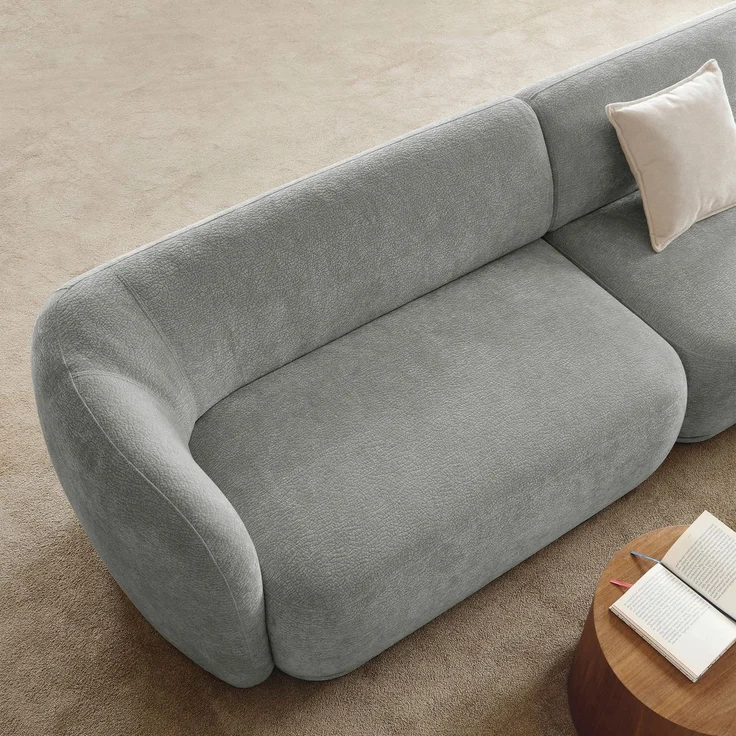 Selsey 'Bommo' Ecksofa rechts L-Form, Chenille Grau, 288 cm – Bild 3