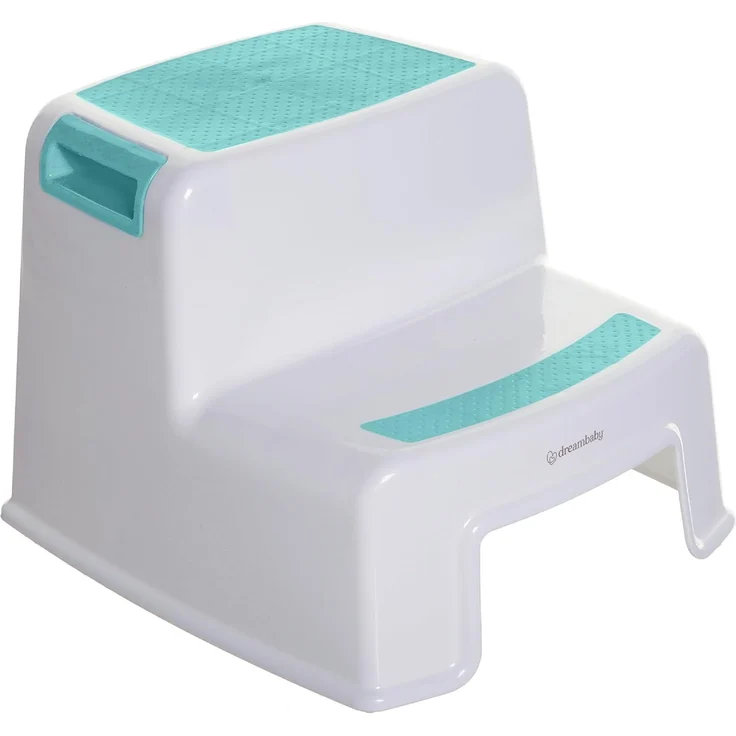 Dreambaby F685 Kinder-Tritthocker Tritt-Schemel Kinder-Hocker Anti-Rutsch, zweistufig, weiß/blau – Bild 1