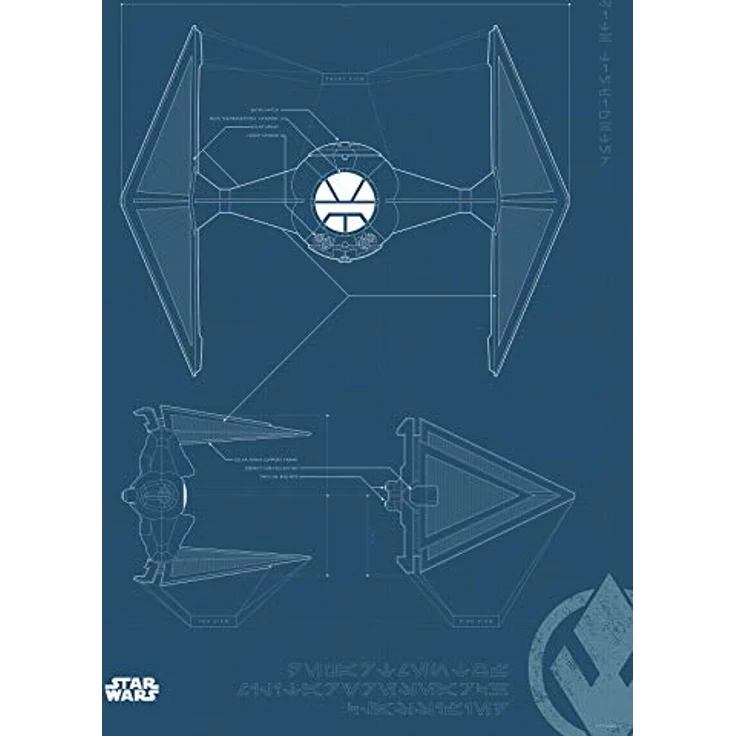 Komar Wandbild | Star Wars Blueprint Sith TIE-Fighter | Fotoposter 50 x 70 cm, hochwertiger Druck, ohne Rahmen, für Kinderzimmer und Jugendzimmer – Bild 1