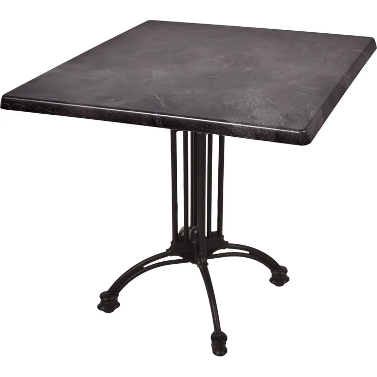 Bistrotisch Set Dark Slate 80x80cm Tischgestell Alu schwarz Garten Tisch Gestell