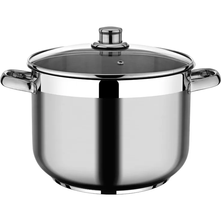 Bemus Jumbotopf BenVita ECOLine 17 Liter, Edelstahl rostfrei, Kochtopf mit Glasdeckel