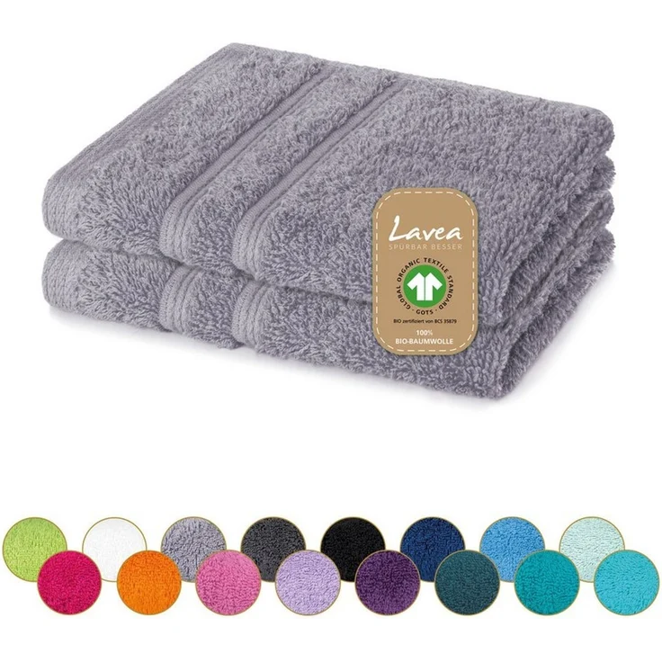 Lavea Seiftuch Bali, 30x30cm aus 100% Bio-Baumwolle, einzigartig weiche Seiftücher mit Aufhänger (Set, 2-St), hochwertige und nachhaltige Premium Waschlappen - schonende Reinigung