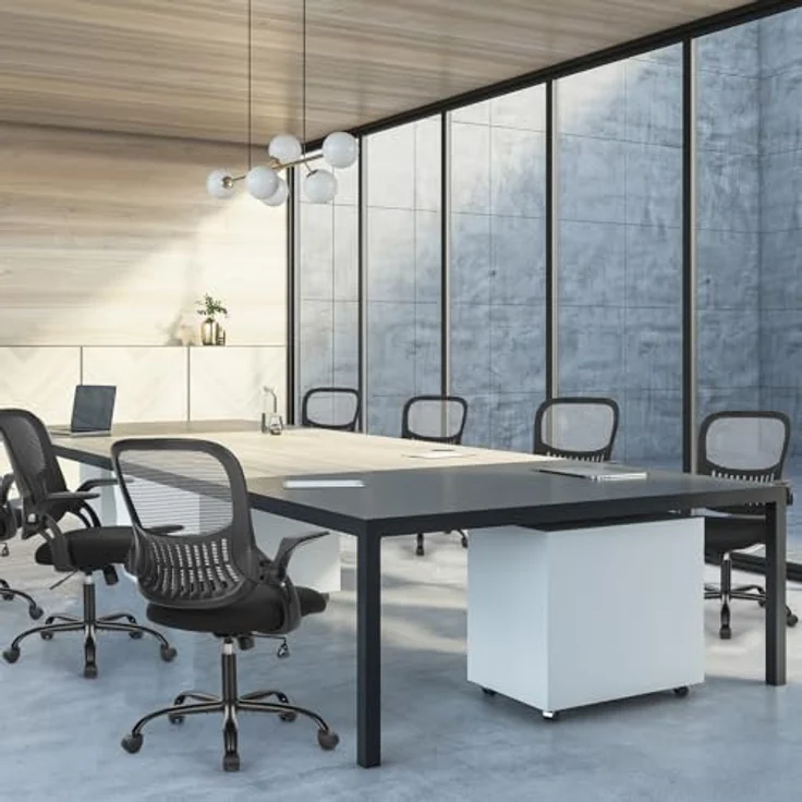Sweetcrispy Bürostuhl Ergonomisch, Schreibtischstuhl mit Lendenwirbelstütze, Höhenverstellbarkeit Stuhl, Bürostühle mit Armlehne, Office Chair Geeignet für Büro und Schlafzimmer – Bild 9