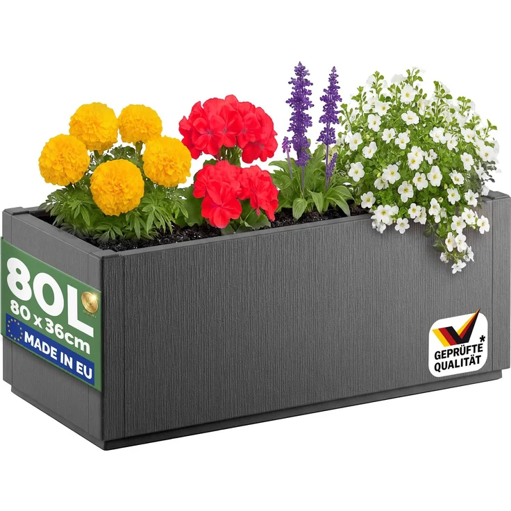 CASARIA® Pflanzkasten Ethica 80x36x36cm Anthrazit – Bild 1