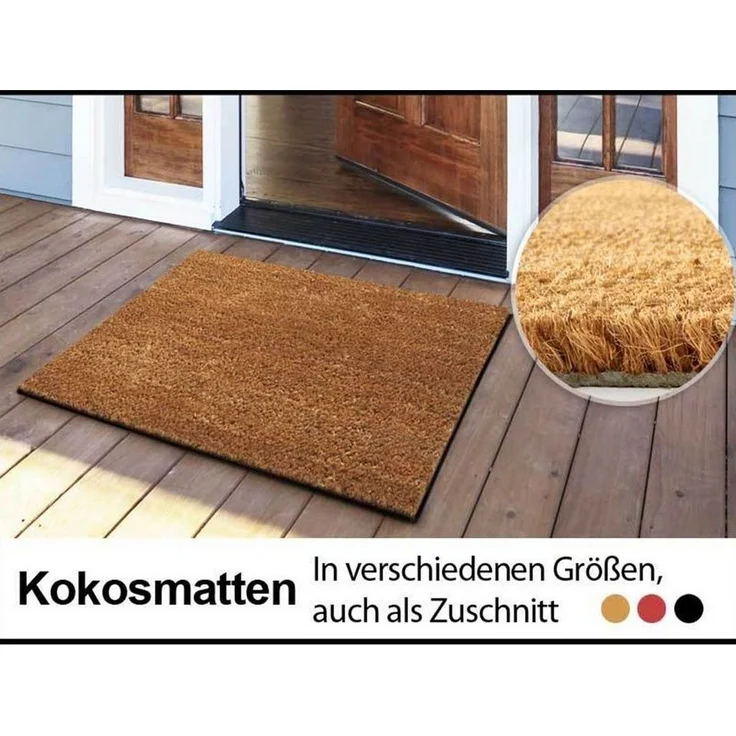 Karat Fußmatte Kokosmatte Natur, verschiedene Größen, pflegeleicht, rechteckig, Höhe: 17 mm – Bild 3
