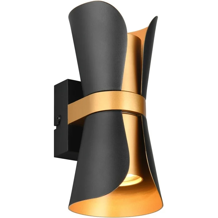 Trio Leuchten LED Wandleuchte Coat GU10 schwarz gold Metall – Bild 2