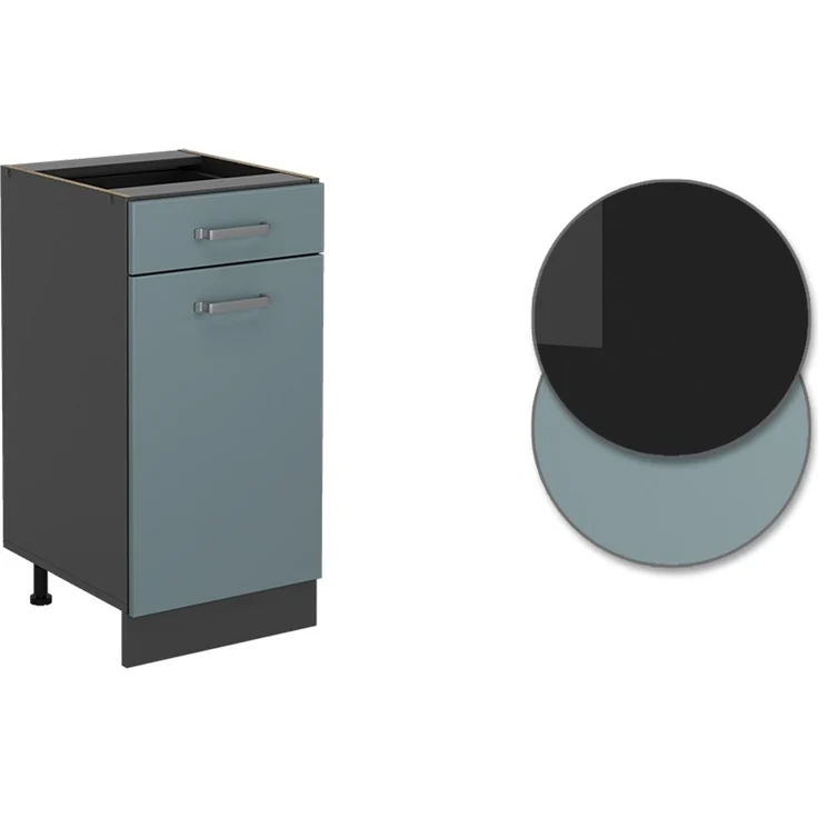 Küchenunterschrank R-Line Blau-Grau 40 cm AP Marmor Vicco – Bild 5