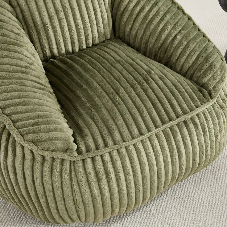 Sitzsack-Sessel, 1 Stück, aus Cord in Smaragdgrün,73x98x92 cm – Bild 7