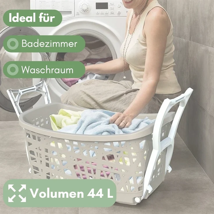 GarPet Wäschekorb Wäschekorb mit Füßen Wäschewanne mit Henkel und Beinen klappbar groß – Bild 4