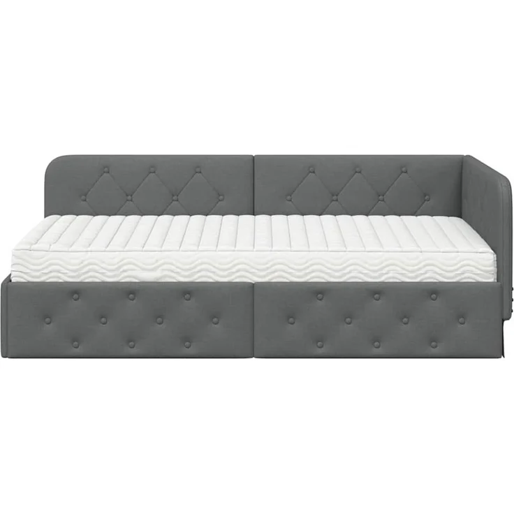 vidaXL Eckbettgestell Dunkelgrau 100 x 200 cm Stoff 3394054 – Bild 4