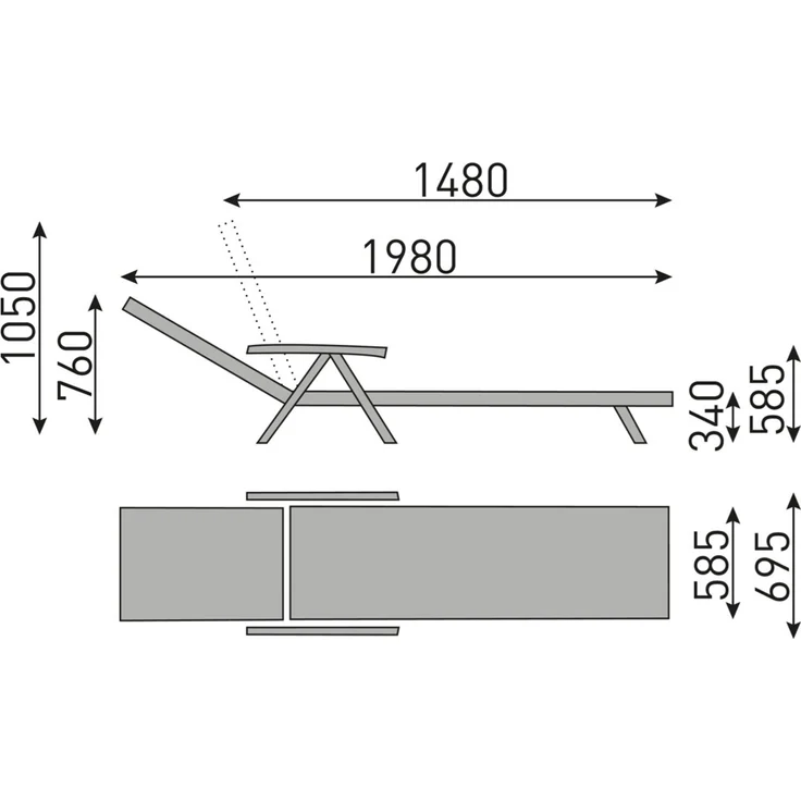 Kettler Legato Curve Klappliege – Bild 2