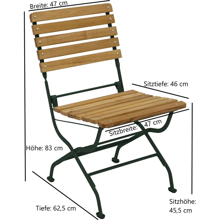 DEGAMO PASSAU Garnitur 5-teilig, Metall + Robinie, grün/natur, Tisch 70x110cm – Bild 2
