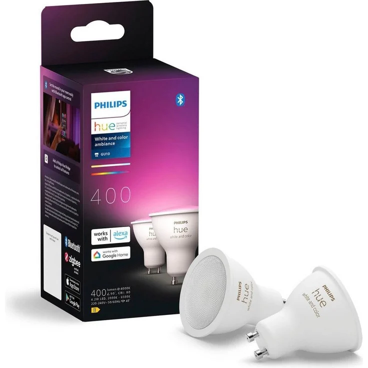 Philips Hue White & Col. Amb. GU10 Doppelpack 2x350lm. – Bild 1
