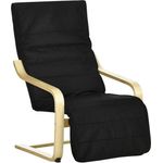 HOMCOM Relaxsessel Relaxstuhl mit Verstellbarem Fußteil (Ruhesessel, 1-St, Ruhestuhl), Schwarz 66,5 x 94 x 100 cm